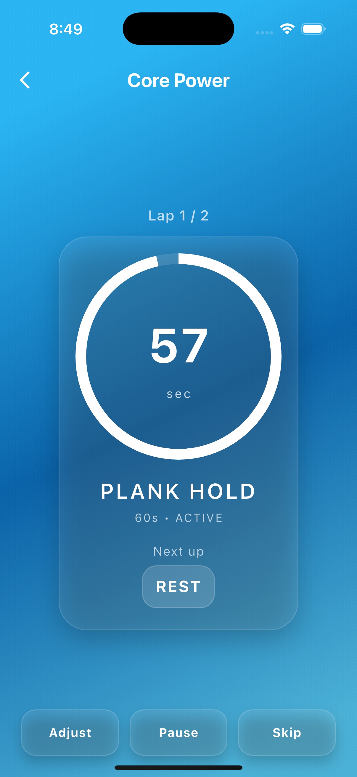 GymClock workout timer screen preview
